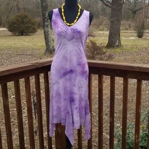 Lilac Glitter Vintage 1990s Handkerchief Dress